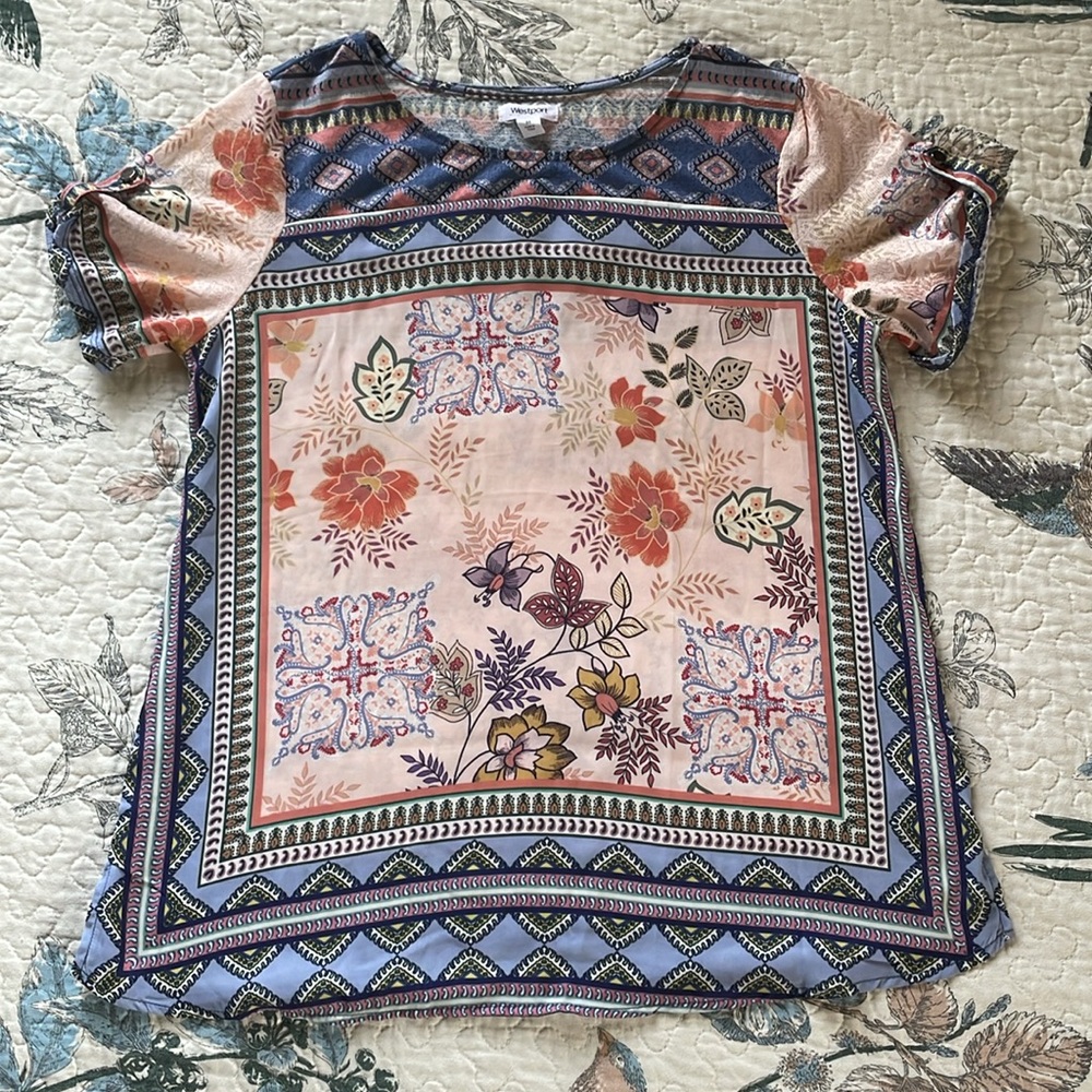 Westport Dressy Casual Short Sleeve Tunic Top